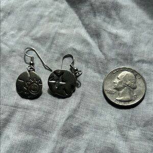 Silver Sun and Star Express pierced Earrings